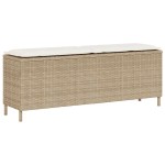vidaXL Bancă de grădină cu pernă Bej 110x30x40,5 cm Poly Ratan vidaXL Bancă de grădină cu pernă Bej 110x30x40,5 cm Poly Ratan