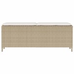 vidaXL Bancă de grădină cu pernă Bej 110x30x40,5 cm Poly Ratan vidaXL Bancă de grădină cu pernă Bej 110x30x40,5 cm Poly Ratan