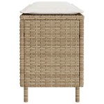 vidaXL Bancă de grădină cu pernă Bej 110x30x40,5 cm Poly Ratan vidaXL Bancă de grădină cu pernă Bej 110x30x40,5 cm Poly Ratan