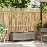 vidaXL Bancă de grădină cu pernă gri deschis 110x30x40,5 cm Poly Ratan