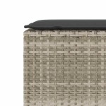 vidaXL Bancă de grădină cu pernă gri deschis 110x30x40,5 cm Poly Ratan