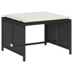vidaXL Set canapea de grădină 5 piese cu perne stivuibile din negru vidaXL Set canapea de grădină 5 piese cu perne stivuibile din negru