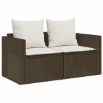 vidaXL Set canapea grădină 5 piese cu perne stivuibile polirattan maro vidaXL Set canapea grădină 5 piese cu perne stivuibile polirattan maro