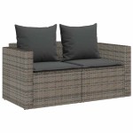 vidaXL Set canapea grădină 5 piese cu perne stivuibile polirattan gri vidaXL Set canapea grădină 5 piese cu perne stivuibile polirattan gri