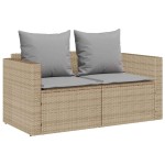 vidaXL Set canapea grădină 5 piese cu perne stivuibile polirattan bej vidaXL Set canapea grădină 5 piese cu perne stivuibile polirattan bej