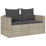 vidaXL Set canapea de grădină 5 piese cu perne stivuibile gri deschis vidaXL Set canapea de grădină 5 piese cu perne stivuibile gri deschis