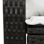 vidaXL Scaun balansoar de grădină cu perne, negru, poliratan