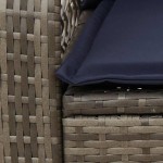 vidaXL Scaun balansoar de grădină cu perne, gri, poliratan