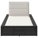 vidaXL Sezlong cu pernă plutitoare Rattan poli negru vidaXL Sezlong cu pernă plutitoare Rattan poli negru