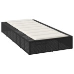 vidaXL Sezlong cu pernă plutitoare Rattan poli negru vidaXL Sezlong cu pernă plutitoare Rattan poli negru