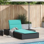 vidaXL Sezlong cu pernă plutitoare Rattan poli negru vidaXL Sezlong cu pernă plutitoare Rattan poli negru