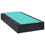 vidaXL Sezlong cu pernă plutitoare Rattan poli negru vidaXL Sezlong cu pernă plutitoare Rattan poli negru