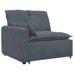 vidaXL Modul modular capăt pentru cotieră canapea cu perne gri închis vidaXL Modul modular capăt pentru cotieră canapea cu perne gri închis