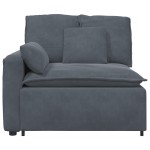 vidaXL Modul modular capăt pentru cotieră canapea cu perne gri închis vidaXL Modul modular capăt pentru cotieră canapea cu perne gri închis