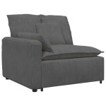 vidaXL Modul modular capăt pentru cotieră canapea cu perne gri închis vidaXL Modul modular capăt pentru cotieră canapea cu perne gri închis