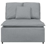 vidaXL Modul central canapea modulară cu perne, gri deschis, 100 cm vidaXL Modul central canapea modulară cu perne, gri deschis, 100 cm