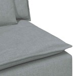 vidaXL Modul central canapea modulară cu perne, gri deschis, 100 cm vidaXL Modul central canapea modulară cu perne, gri deschis, 100 cm