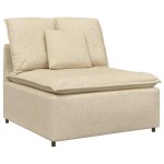 vidaXL Modul central canapea modulară cu perne, crem, 100 cm vidaXL Modul central canapea modulară cu perne, crem, 100 cm