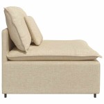 vidaXL Modul central canapea modulară cu perne, crem, 100 cm vidaXL Modul central canapea modulară cu perne, crem, 100 cm