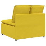 vidaXL Modul central canapea modulară cu perne, galben deschis, 100 cm vidaXL Modul central canapea modulară cu perne, galben deschis, 100 cm