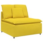 vidaXL Modul central canapea modulară cu perne, galben deschis, 100 cm vidaXL Modul central canapea modulară cu perne, galben deschis, 100 cm