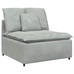 vidaXL Modul central canapea modulară cu perne, gri deschis, 100 cm vidaXL Modul central canapea modulară cu perne, gri deschis, 100 cm
