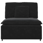 vidaXL Modul central de canapea modulară cu perne, negru, 100 cm vidaXL Modul central de canapea modulară cu perne, negru, 100 cm