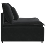 vidaXL Modul central de canapea modulară cu perne, negru, 100 cm vidaXL Modul central de canapea modulară cu perne, negru, 100 cm