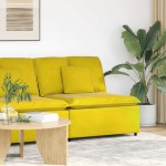 vidaXL Modul central canapea modulară cu perne, galben, 100 cm vidaXL Modul central canapea modulară cu perne, galben, 100 cm