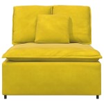 vidaXL Modul central canapea modulară cu perne, galben, 100 cm vidaXL Modul central canapea modulară cu perne, galben, 100 cm