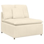 vidaXL Modul central canapea modulară cu perne, crem, 100 cm vidaXL Modul central canapea modulară cu perne, crem, 100 cm