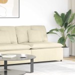 vidaXL Modul central canapea modulară cu perne, crem, 100 cm vidaXL Modul central canapea modulară cu perne, crem, 100 cm
