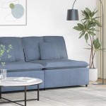 vidaXL Modul central canapea modulară cu perne, albastru, 100 cm vidaXL Modul central canapea modulară cu perne, albastru, 100 cm