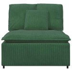 vidaXL Modul central canapea modulară cu perne, verde închis, 100 cm vidaXL Modul central canapea modulară cu perne, verde închis, 100 cm