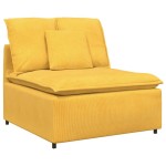 vidaXL Modul central canapea modulară cu perne, galben deschis, 100 cm vidaXL Modul central canapea modulară cu perne, galben deschis, 100 cm