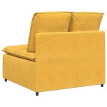 vidaXL Modul central canapea modulară cu perne, galben deschis, 100 cm vidaXL Modul central canapea modulară cu perne, galben deschis, 100 cm