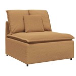 vidaXL Modul central canapea modulară cu perne, bej, 100 cm vidaXL Modul central canapea modulară cu perne, bej, 100 cm