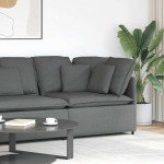 vidaXL Modul de colț pentru canapea modulară cu perne gri închis 100cm vidaXL Modul de colț pentru canapea modulară cu perne gri închis 100cm