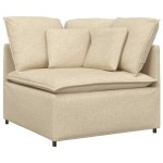 vidaXL Modul de colț pentru canapea modulară cu perne, crem, 100 cm vidaXL Modul de colț pentru canapea modulară cu perne, crem, 100 cm