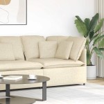 vidaXL Modul de colț pentru canapea modulară cu perne, crem, 100 cm vidaXL Modul de colț pentru canapea modulară cu perne, crem, 100 cm