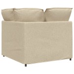 vidaXL Modul de colț pentru canapea modulară cu perne, crem, 100 cm vidaXL Modul de colț pentru canapea modulară cu perne, crem, 100 cm