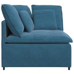 vidaXL Modul de colț pentru canapea modulară cu perne albastru 100 cm
