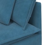 vidaXL Modul de colț pentru canapea modulară cu perne albastru 100 cm