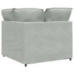 vidaXL Modul modular de colț pentru canapea cu perne gri deschis 100cm