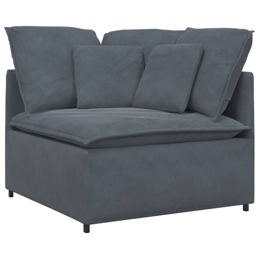 vidaXL Modul de colț pentru canapea modulară cu perne gri închis 100cm