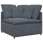 vidaXL Modul de colț pentru canapea modulară cu perne gri închis 100cm