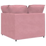 vidaXL Modul modular de colț pentru canapea cu perne, roz, 100 cm