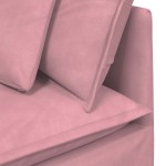 vidaXL Modul modular de colț pentru canapea cu perne, roz, 100 cm