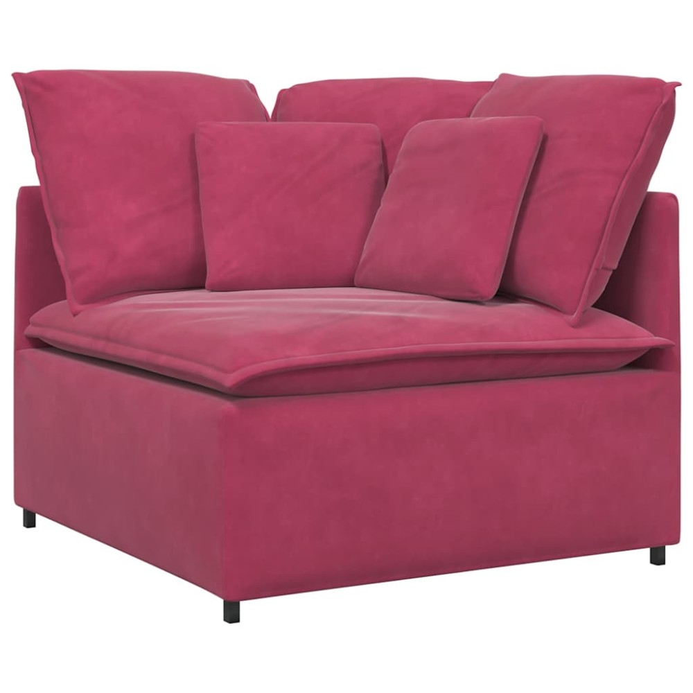 vidaXL Modul modular de colț pentru canapea cu perne, roșu vin, 100 cm