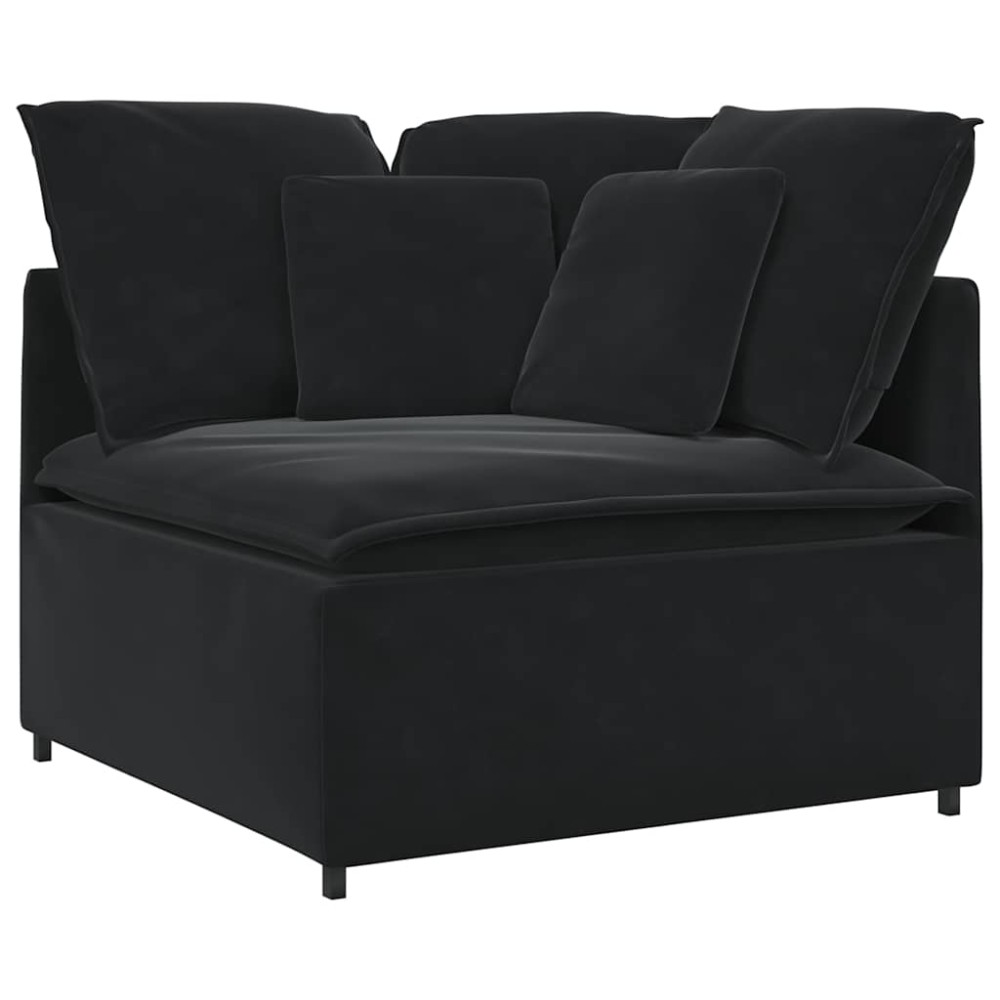vidaXL Modul de colț pentru canapea modulară cu perne, negru, 100 cm